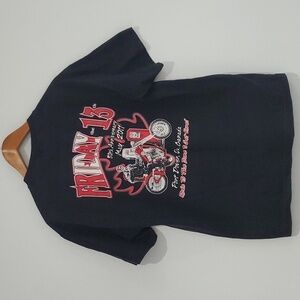 Vintage 2011 Port Dover Friday 13th -30th Anniversary Skeleton Biker Tee Size L